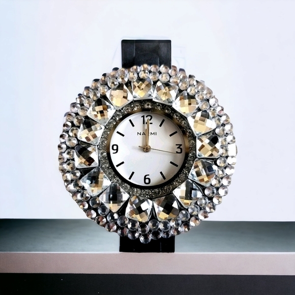 Narmi Crystal Rhinestone Silicone Band Watch - Picture 3 of 12